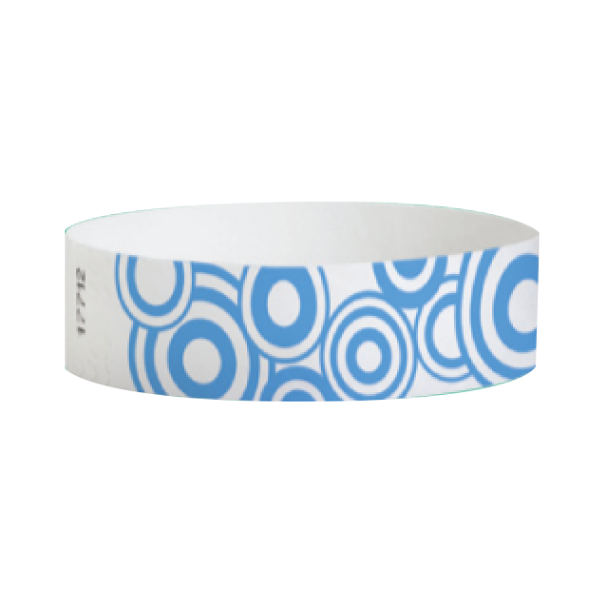 Tyvek® Blue Disks Pattern Wristbands