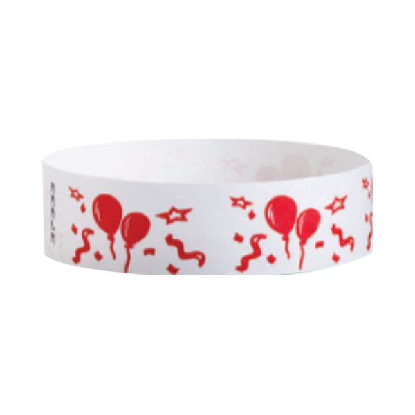 Tyvek® Red Balloons Pattern Wristbands